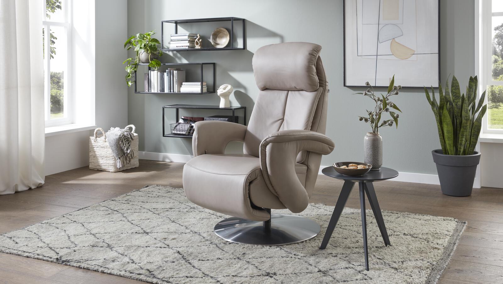 Comfortmaster TV-Sessel CM-HU1157 in Leder Vivre pearl