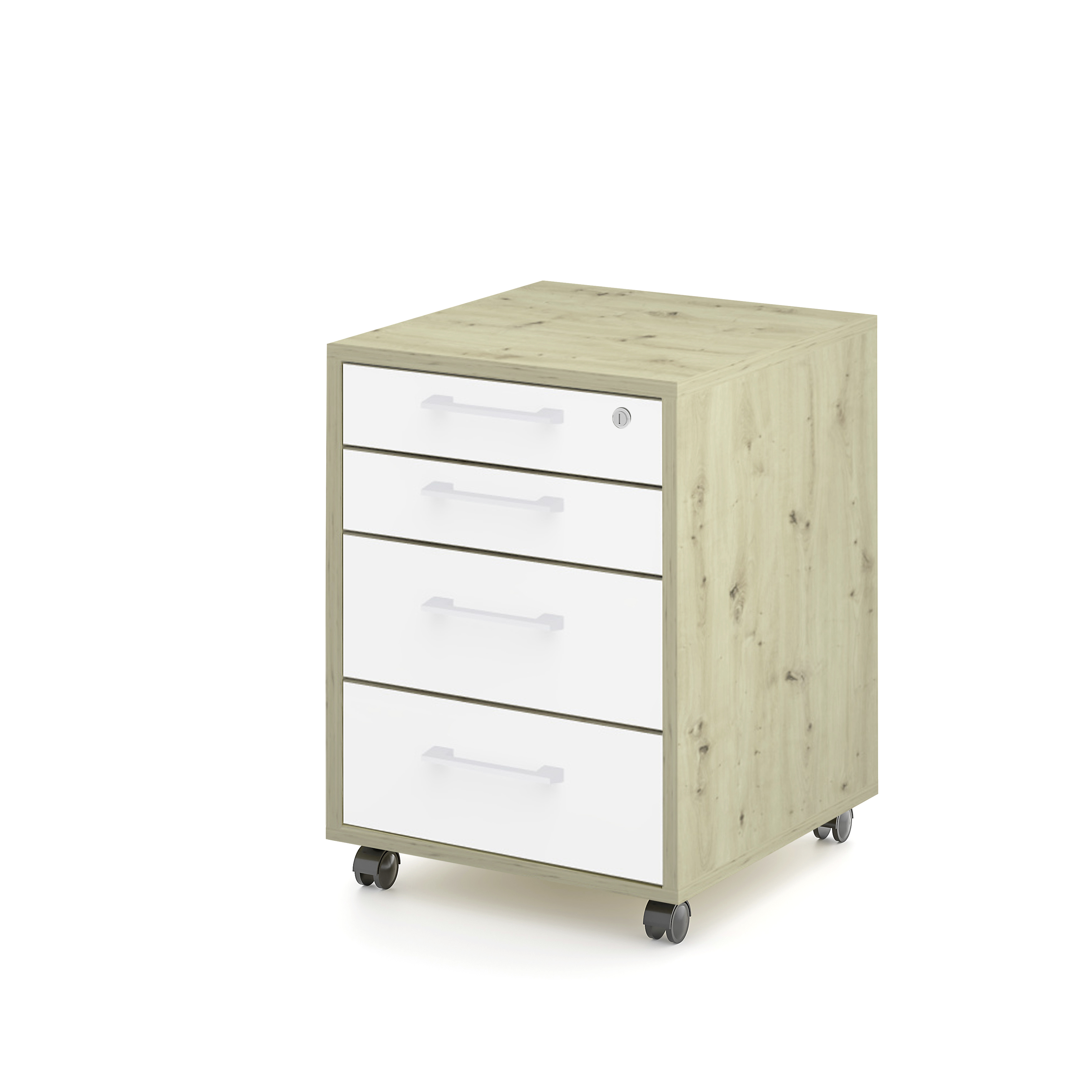 Mäusbacher Rollcontainer BIG PROFI DESK B/H/T ca.46x64x51cm in Asteiche / ice white supermatt