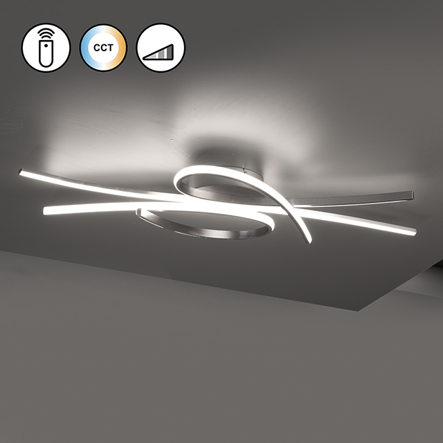 Fischer & Honsel LED-Deckenleuchte BIBA ca. L100 cm in Nickel matt