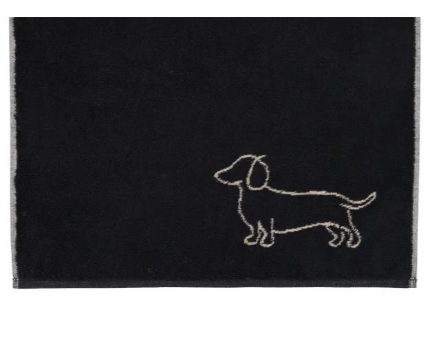 Cawö Gästetuch 30x50 cm WE LOVE DOG in 93 schwarz/beige