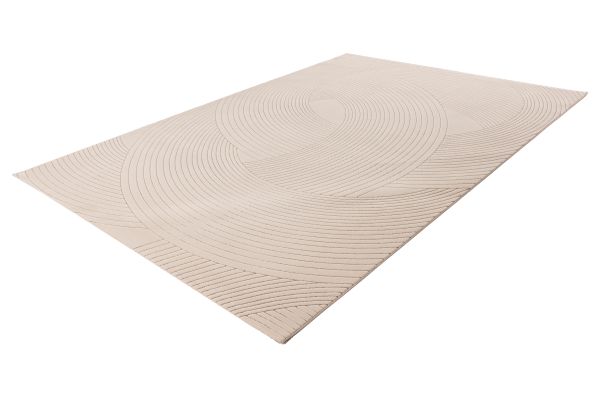 Webteppich NAPOLI ca. 160x230cm in Farbe taupe, läufer, teppich, orientalisch, ringe, creme