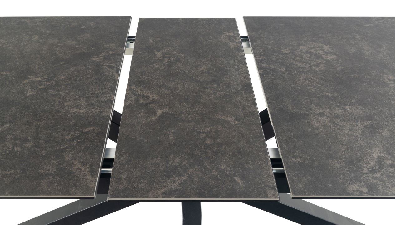 Actona Esstisch HEAVEN ca. 200/240x100cm in Fairbanks schwarz/schwarz matt