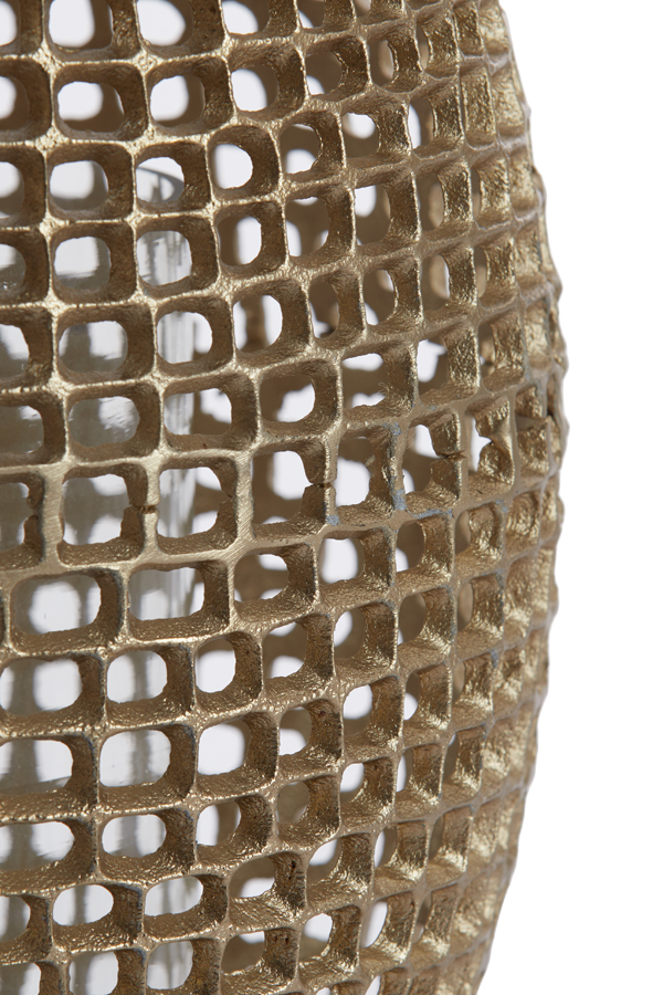 Windlicht MARCIO in antik gold, Glas klar