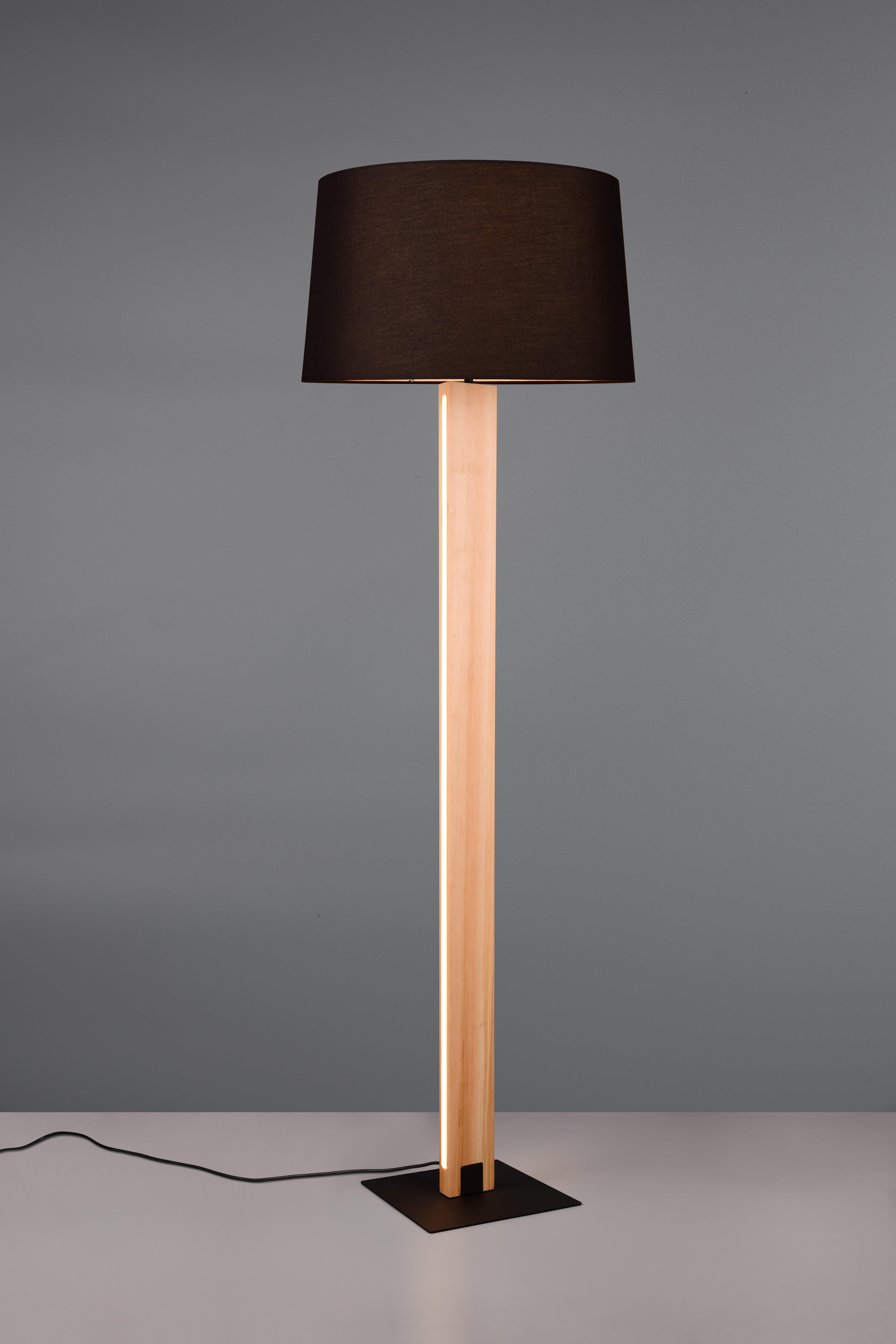 Interliving LED-Stehleuchte IL9349 INTERLIVING-9349 in Metall schwarz, Holz Kiefer,