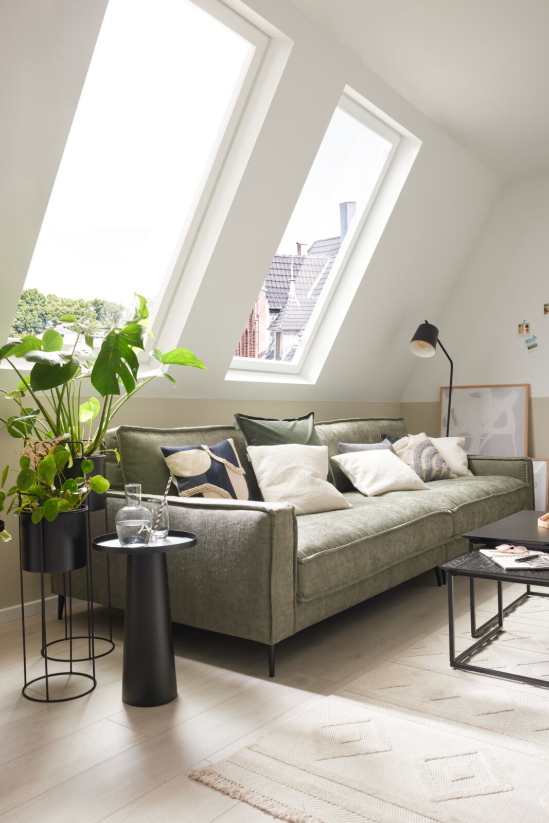 Roomio 3-Sitzer NO. 4102 in Stoff Yelda green