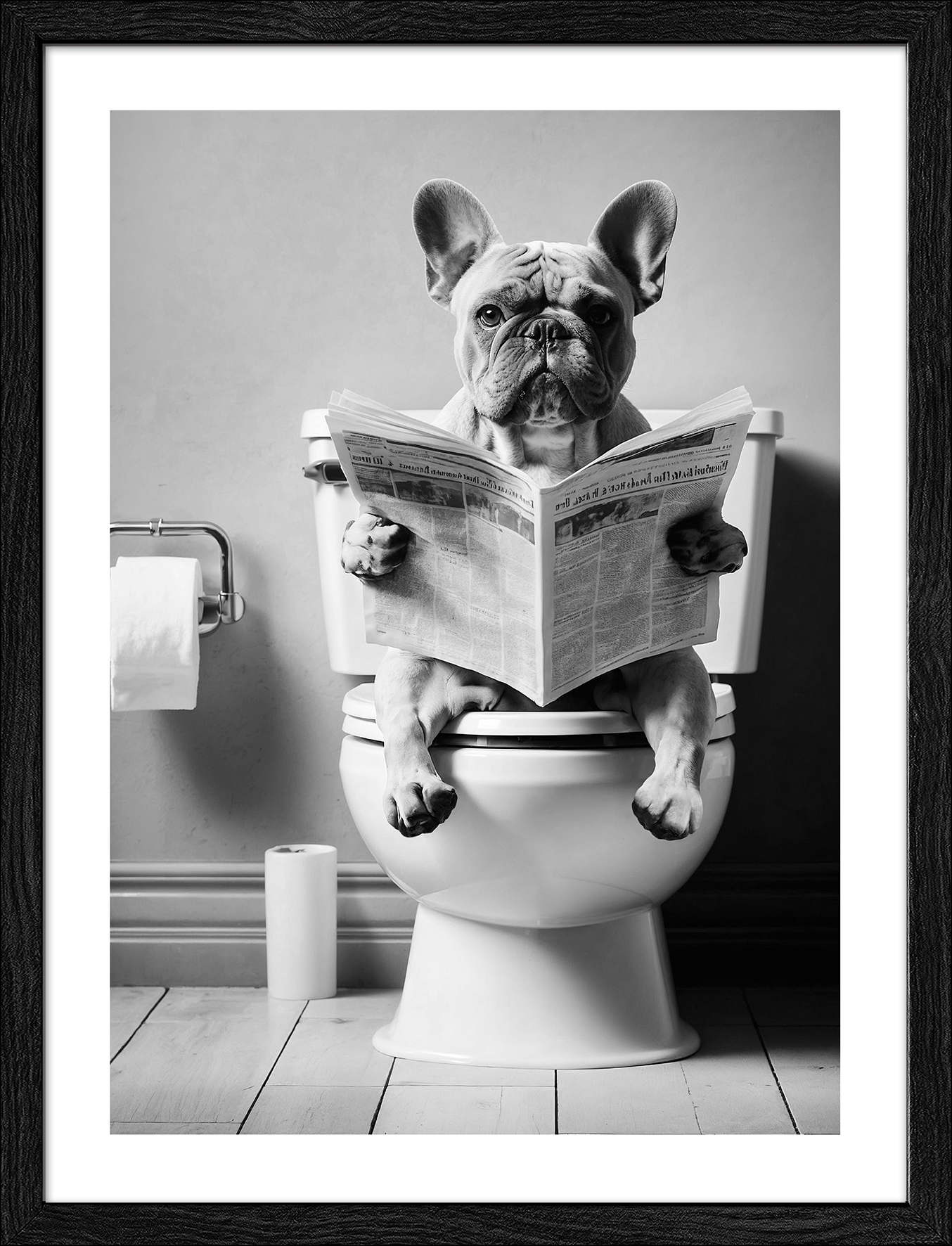 PRO ART Framed-Art Slim Scandic 43x33cm Lustige Bulldogge