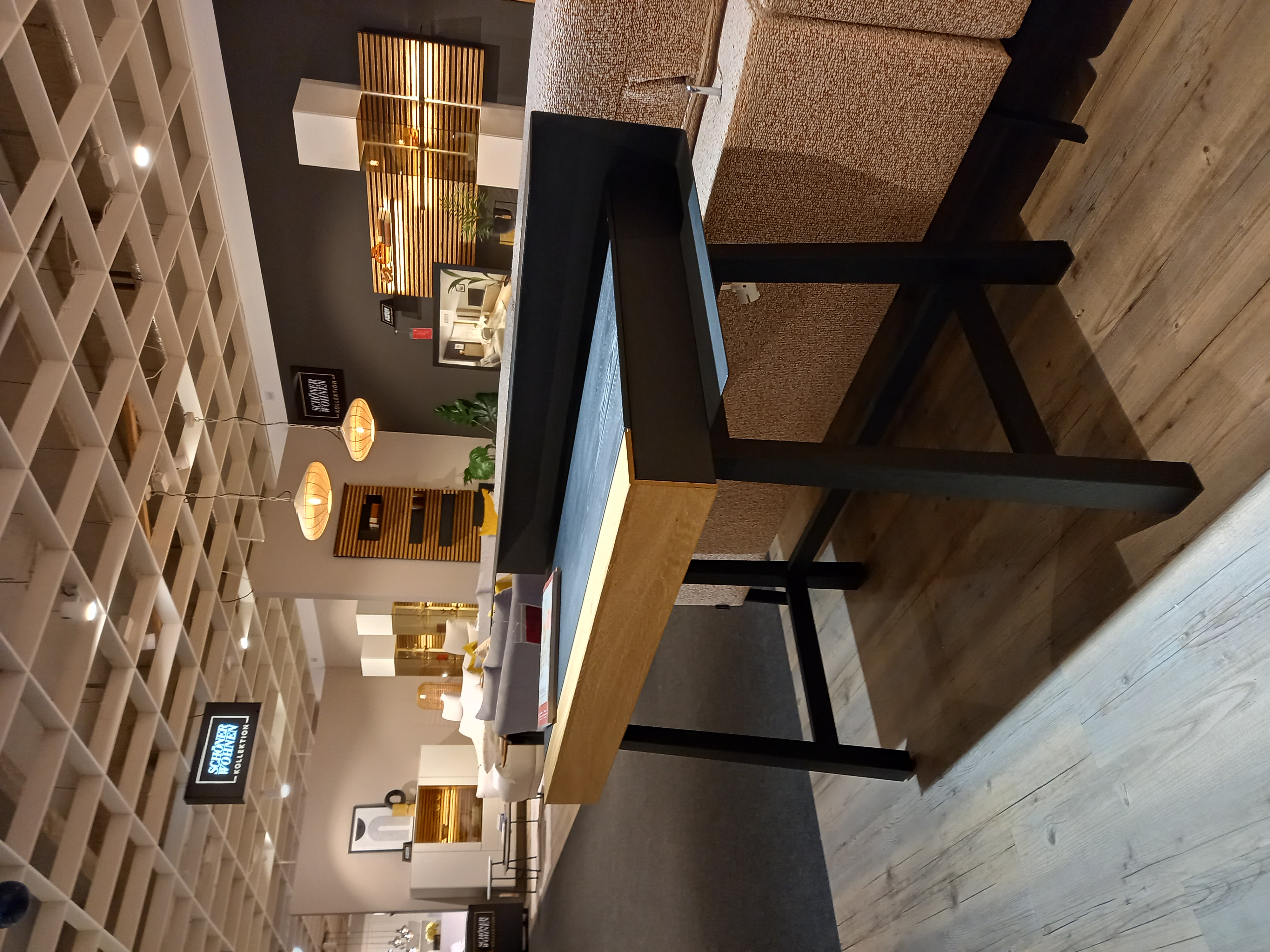 SCHÖNER WOHNEN-Kollektion Sekretär YORIS ca. 120x87x60cm in Kerneiche Umato gebürstet, tisch, schreibtisch, holz, schwarz, modern