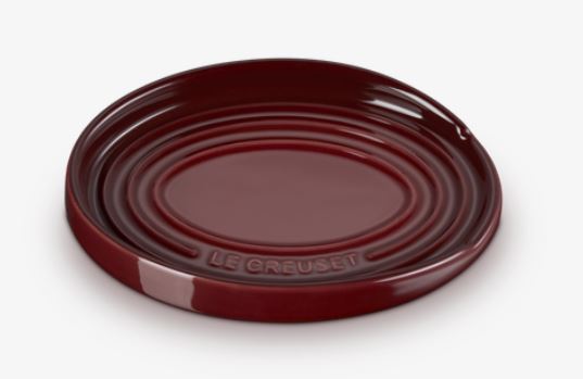 Le Creuset Löffelablage 16cm OVAL in Farbe Garnet, Teller, Kachel, Stein, Emailliert, Rot