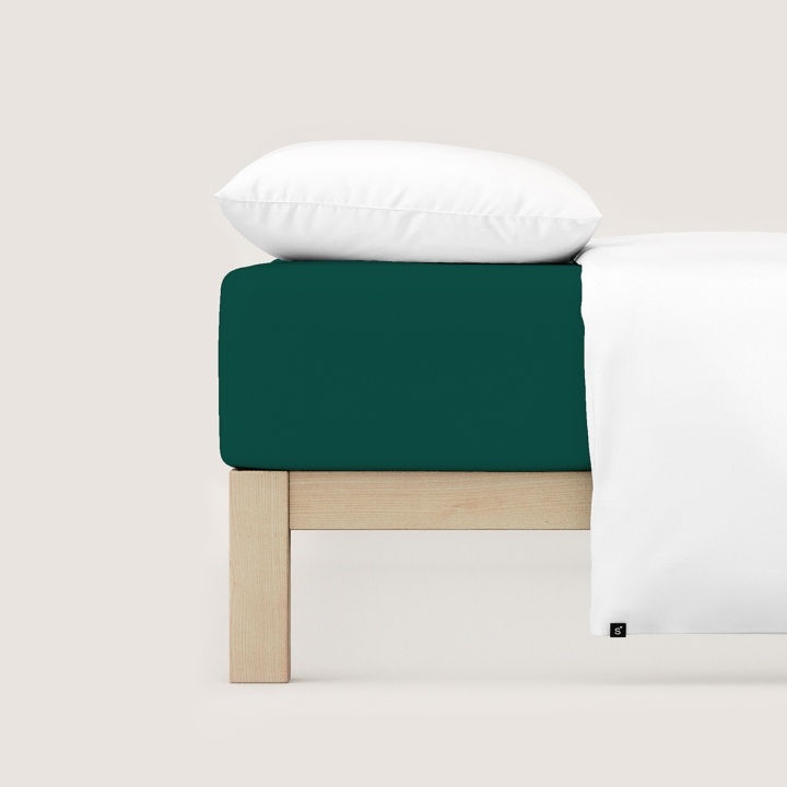 Schlafgut Casual Spannbettlaken ca. 180x200-200x200cm in Farbe Green Deep