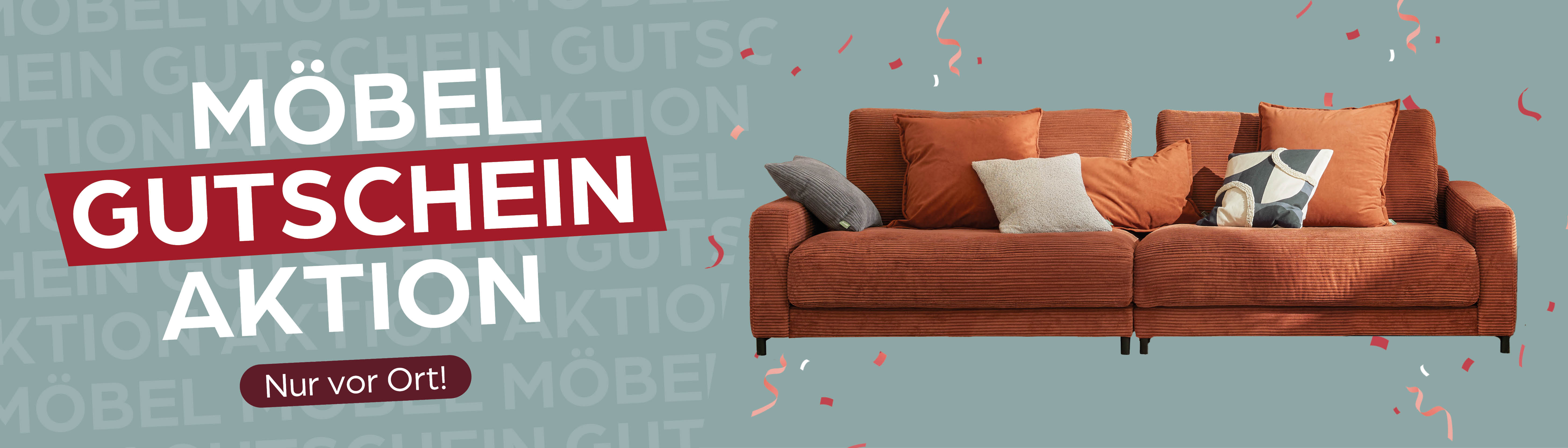 Sofa, Corduroy, Rust-orange, Sectional, Kissen