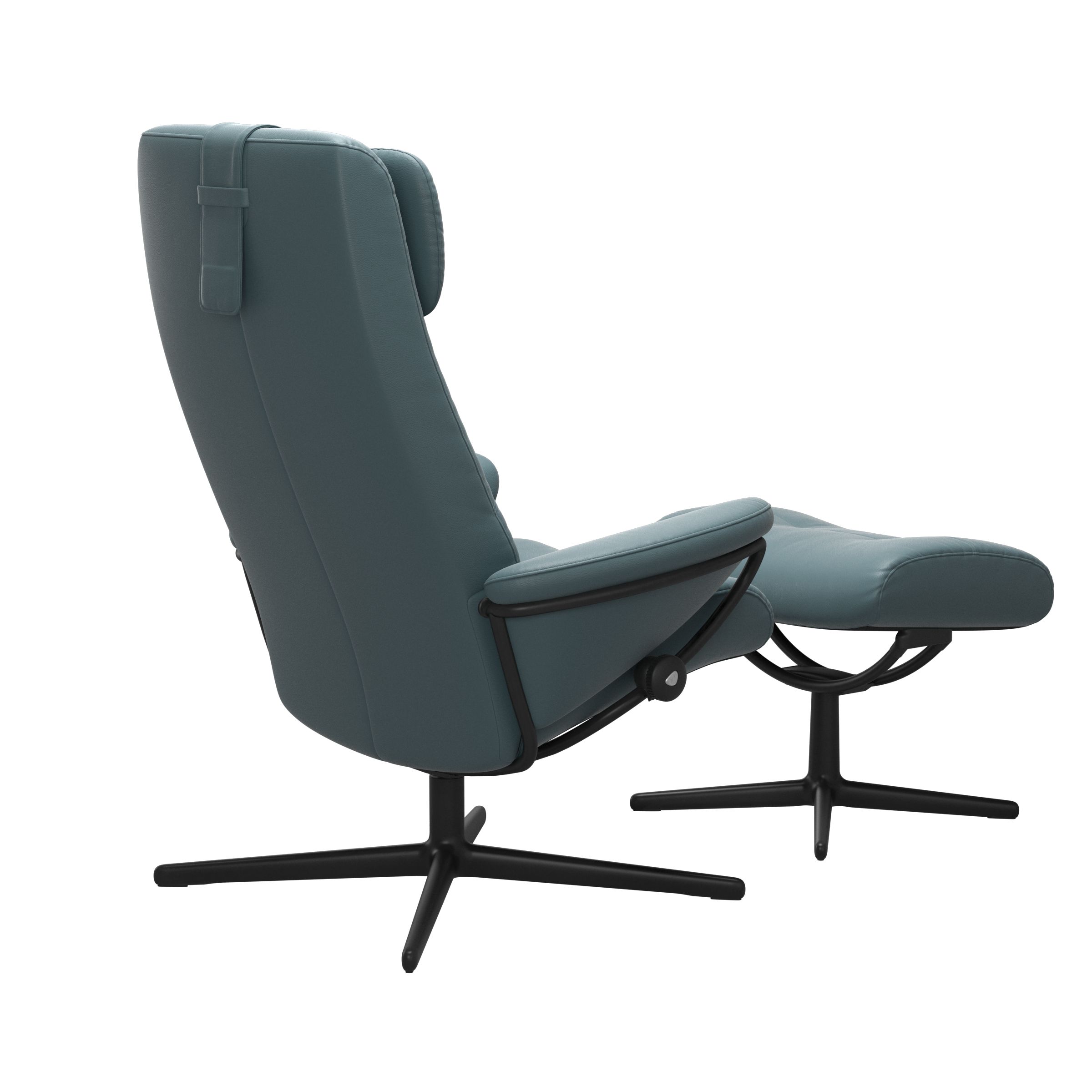Stressless Sessel mit Hocker BERLIN CROSS HB in Leder Paloma Teal blue Stressless Sessel mit Hocker BERLIN CROSS HB in Leder Paloma Teal blue