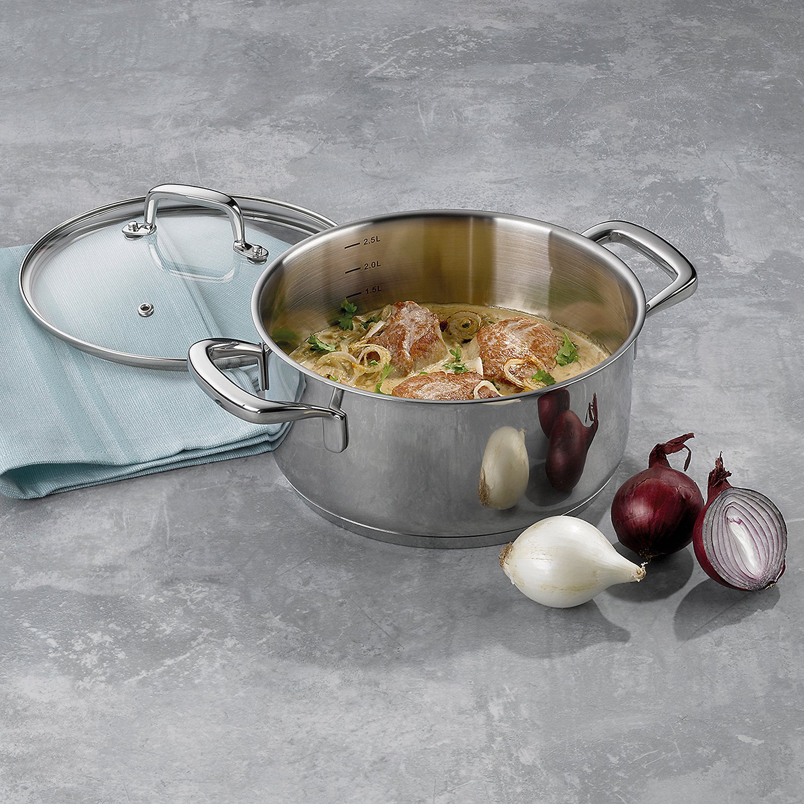 Kela Bratentopf Flavoria FLAVORIA in Silber Glänzend, Kochtopf, Kochgeschirr, Essen, Topf