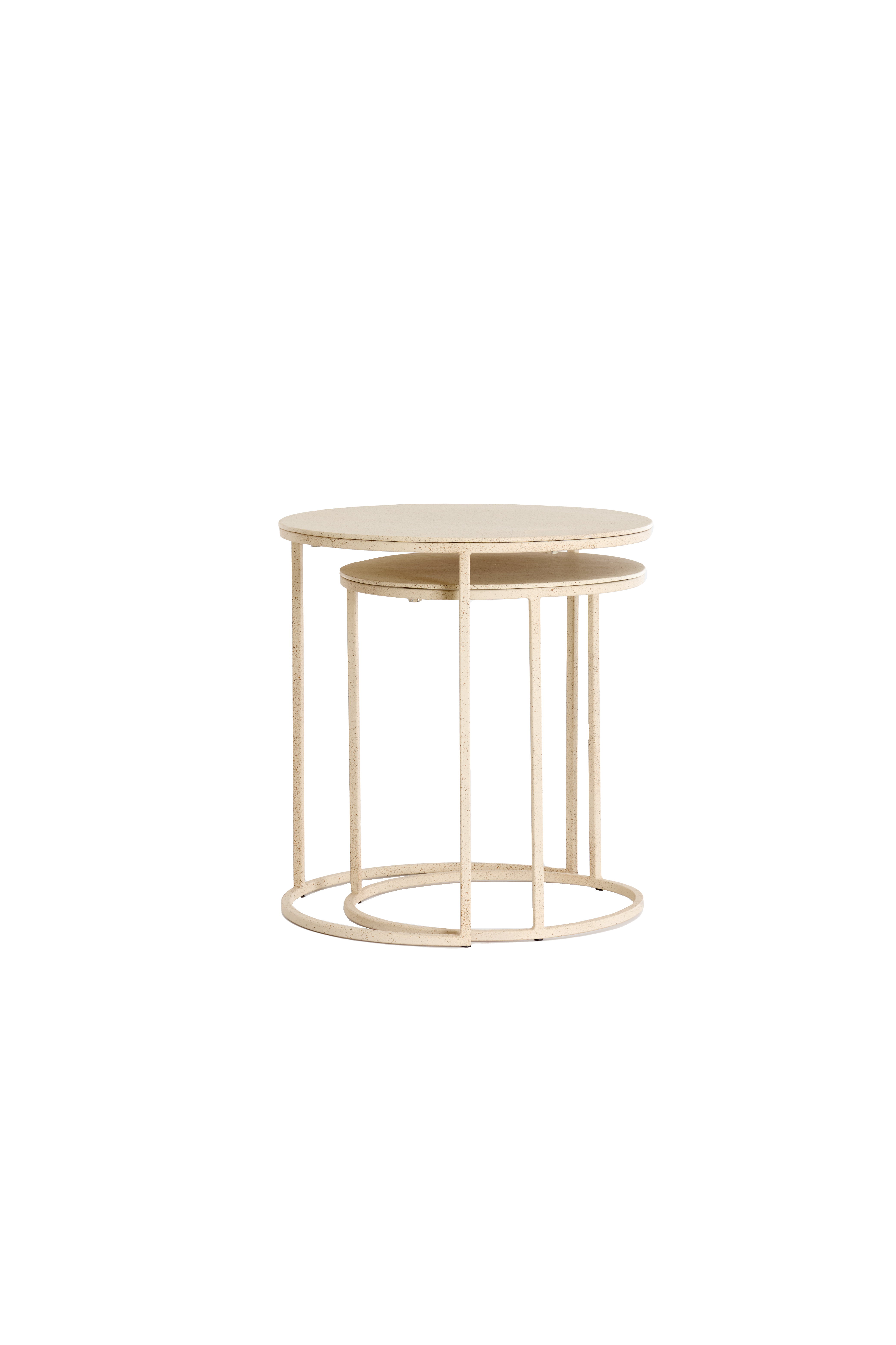Light & Living Beistelltisch 2er-Set SADAR Durchm. 50x40 + 52x46cm in Sand+L brown spotted