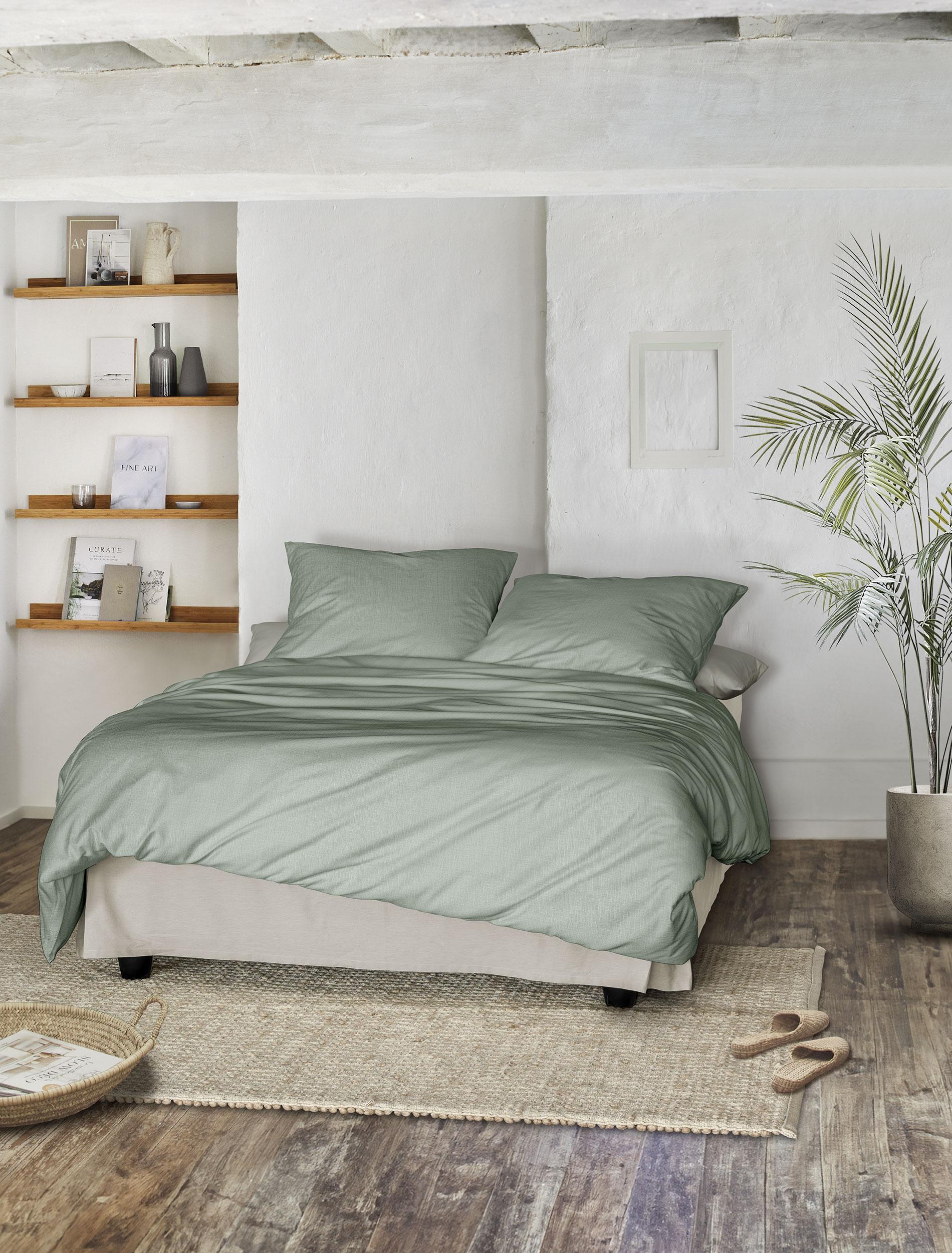 Irisette Tencel-Satin Bettwäsche LOTUS ca. 155x220cm in Farbe salbei