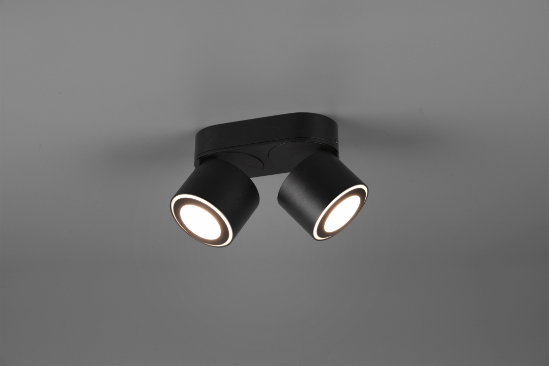 Trio LED-Deckenleuchte TAURUS 2-flammig in Farbe schwarz matt Trio LED-Deckenleuchte TAURUS in schwarz matt