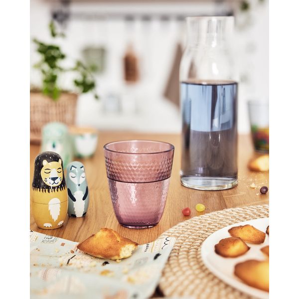 CreaTable Gläser Pampille in Farbe Malve glänzend, glas, gläser, tumbler, farbiges-geschirr, kekse-snack