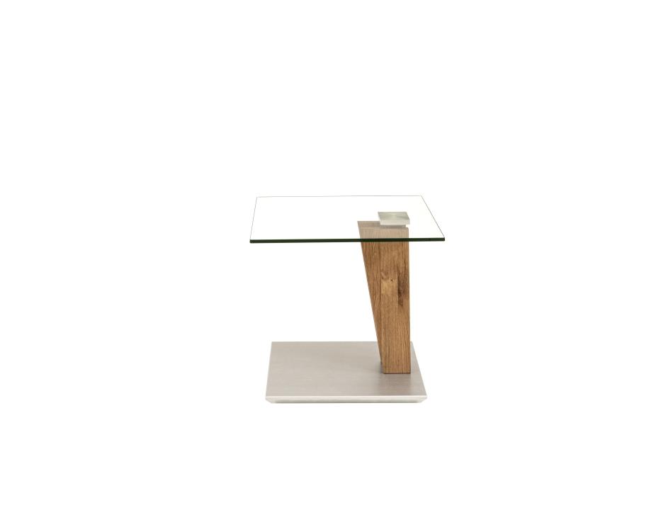 Vierhaus Beistelltisch höhenverstellbar, ca. 55 x 47 x 47 - 65 cm in Wildeiche geölt