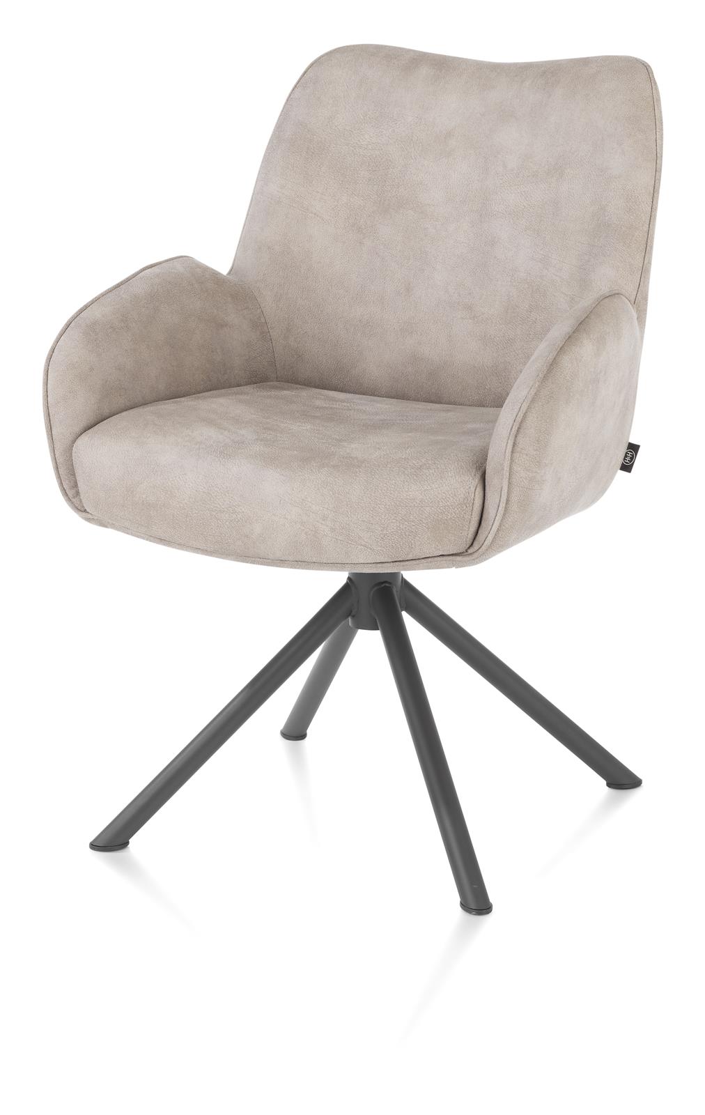 Henders & Hazel Armlehnstuhl RILEY ca. B62 H88 T65 cm in Mikroleder kiesel, Moebel, Stuhl, Sessel, Leinwand