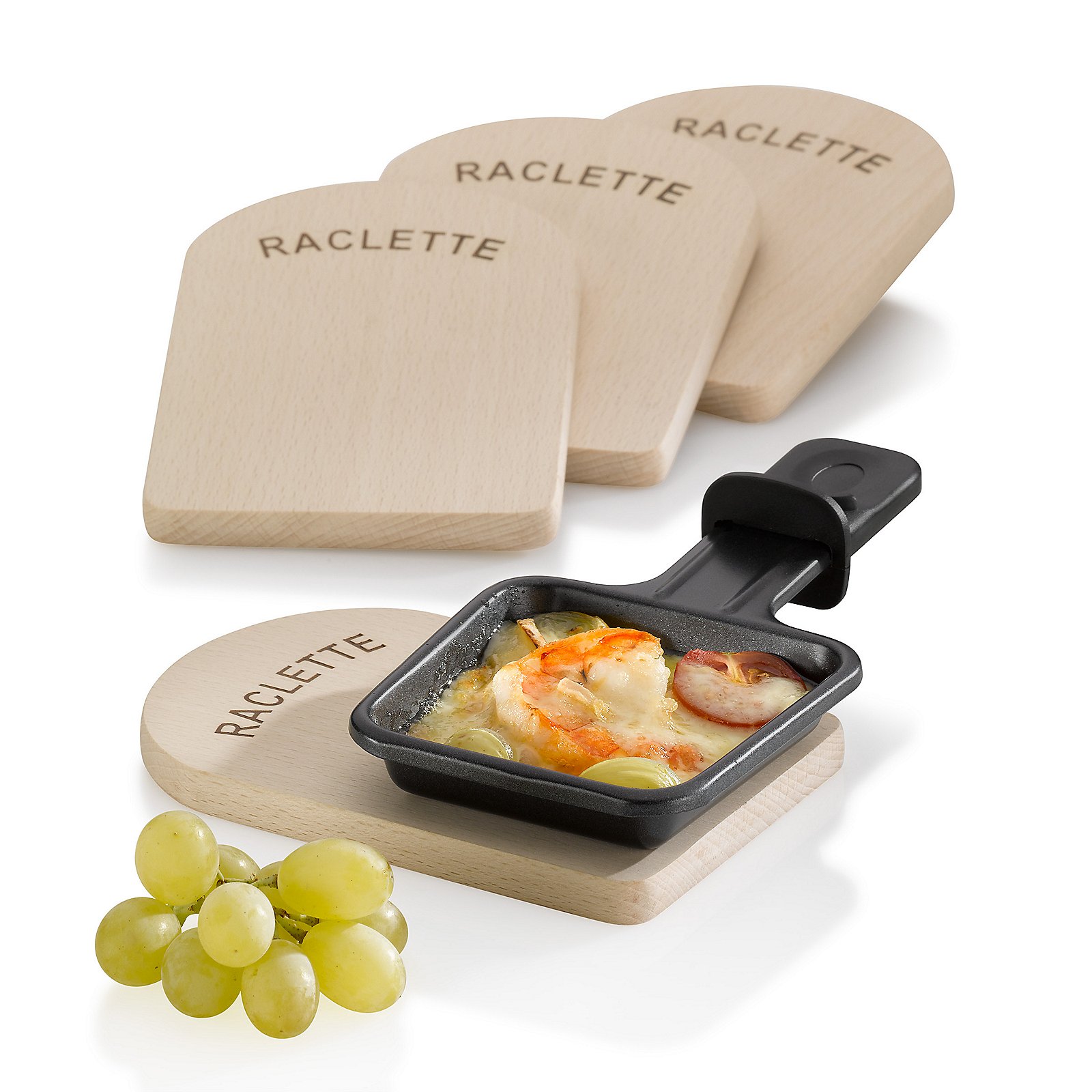 Kela Raclette Brettchen Baar 4 tlg. BAAR in hellbraun, Essen, Mittagessen, Mahlzeit, Besteck