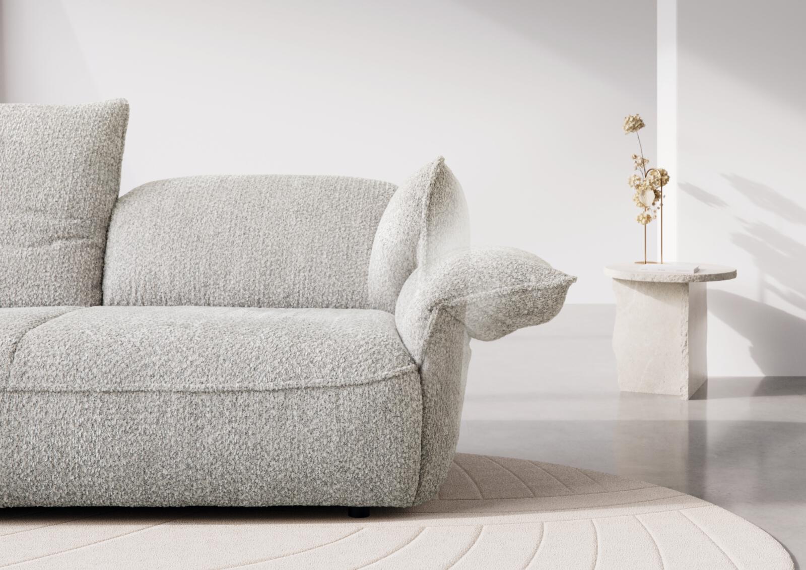 Koinor Polstergruppe ABBY ca.154x330 cm in Stoff Venga silbergrau , sofa, groß, textur, beige, wohnzimmer