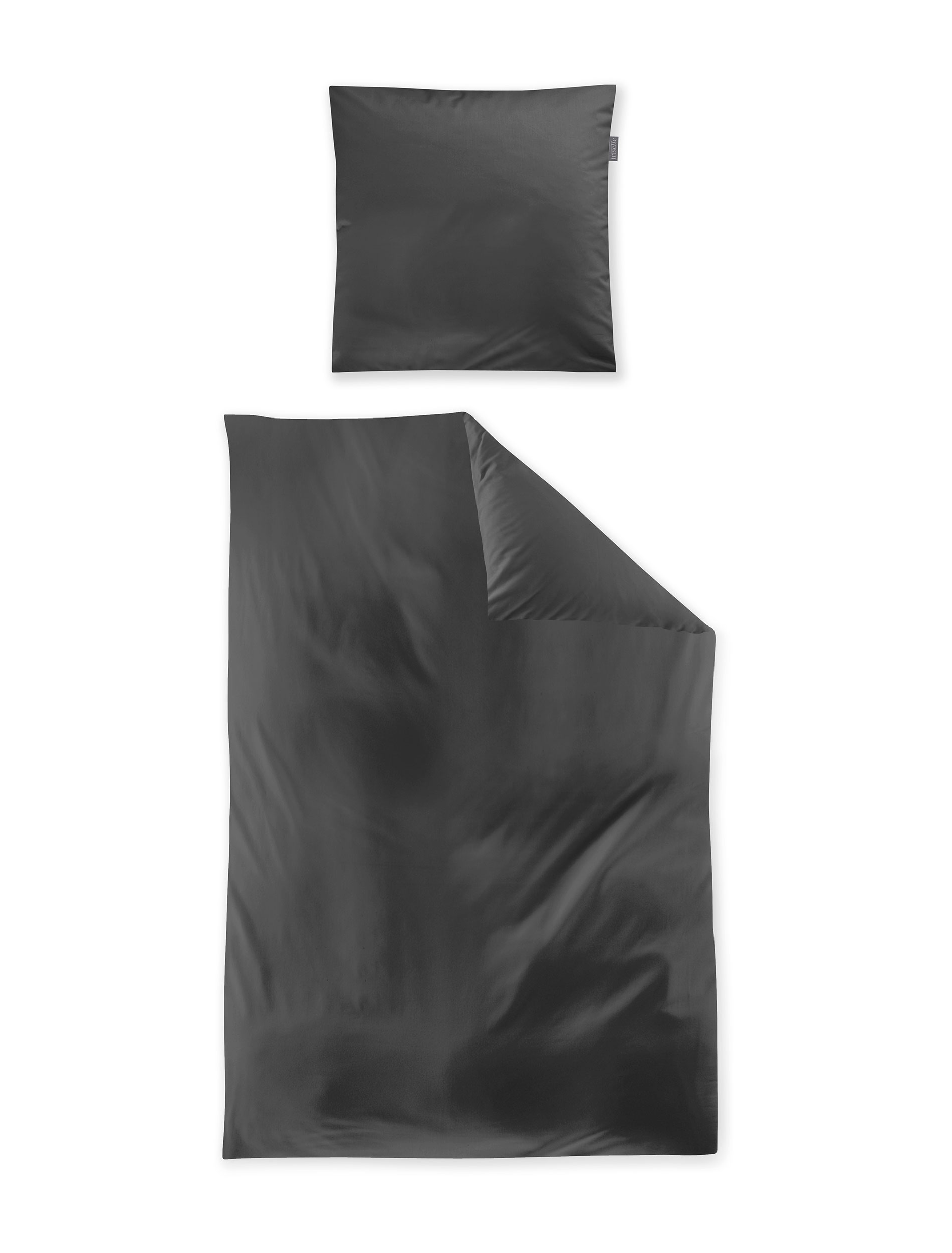 Mako-Satin Bettwäsche 155x220 in 155x220cm anthrazit, Kissen, Dekoration für Zuhause