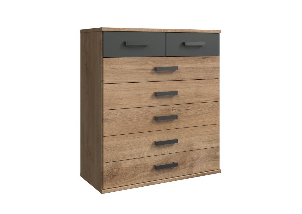 Wimex Schubkastenkommode Cork 319, ca. 91 x 103 x 40 cm in Plankeneiche Nachbildung graphit Wimex Schubkastenkommode Cork 319, ca. 91 x 103 x 40 cm in Plankeneiche Nachbildung graphit