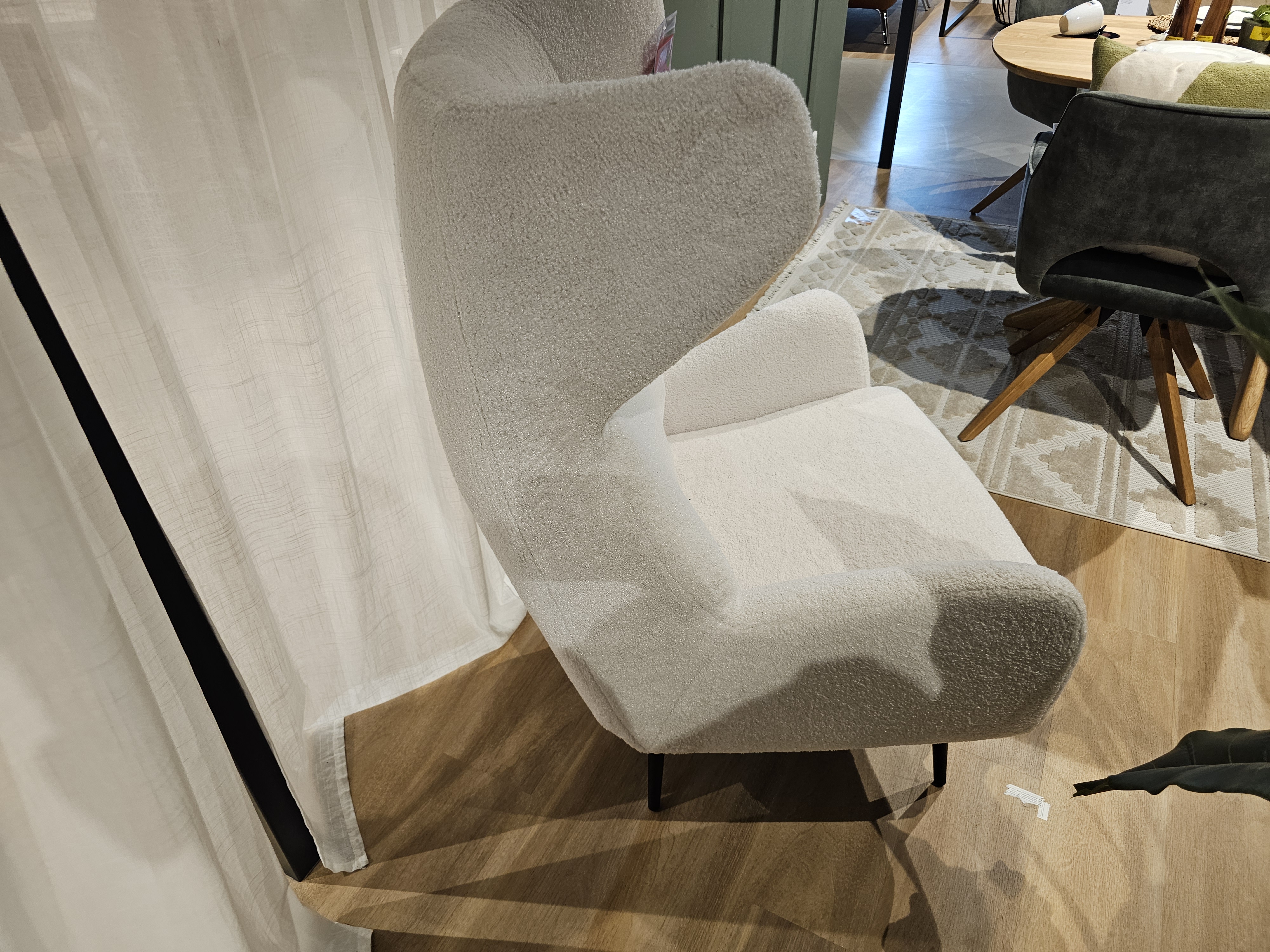 Gutmann Ohrensessel AVERSA ca. B80 H114 T83 cm in Stoff 389/15 natur, Sessel, Sessel mit Bezug, Samtig-Textur, Beige Stuhl, Wohnzimmerstuhl