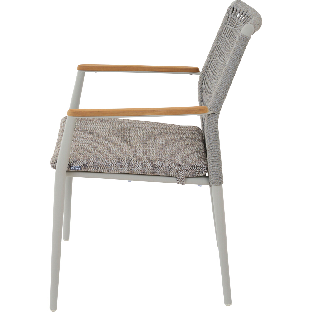 Stapelsessel CORTINA in Farbe Aluminium matt seidengrau/taupe grau, Moebel, Stuhl, Sessel