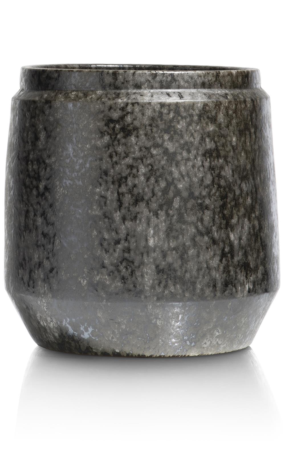Coco Maison Dalila Übertopf H36cm Coco Maison 48389-ZWA, Vaso, Keramik, Granite?, dunkel, marmorierte