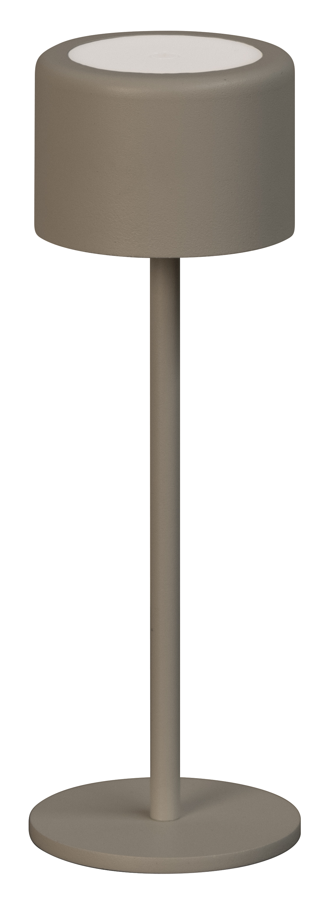 FH Lighting LED-Tischleuchte JUNA in Metall grau-braun, Tischlampe, Stehlampe, Beleuchtung, Lampenschirm, Beige