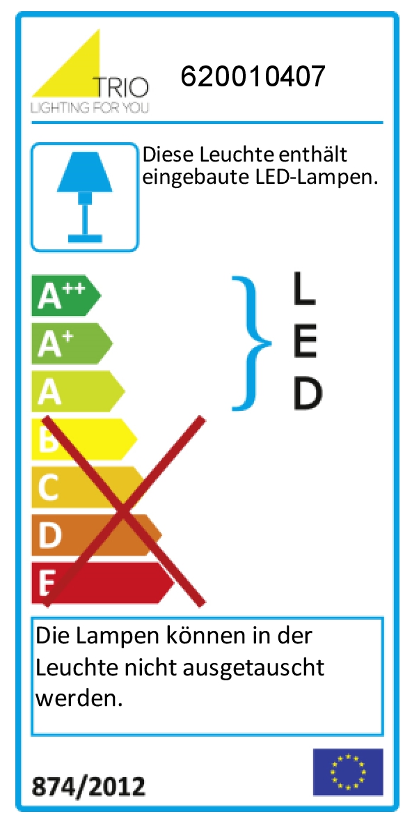Trio LED-Deckenleuchte IRVINE 1-flammig in Farbe Nickel matt