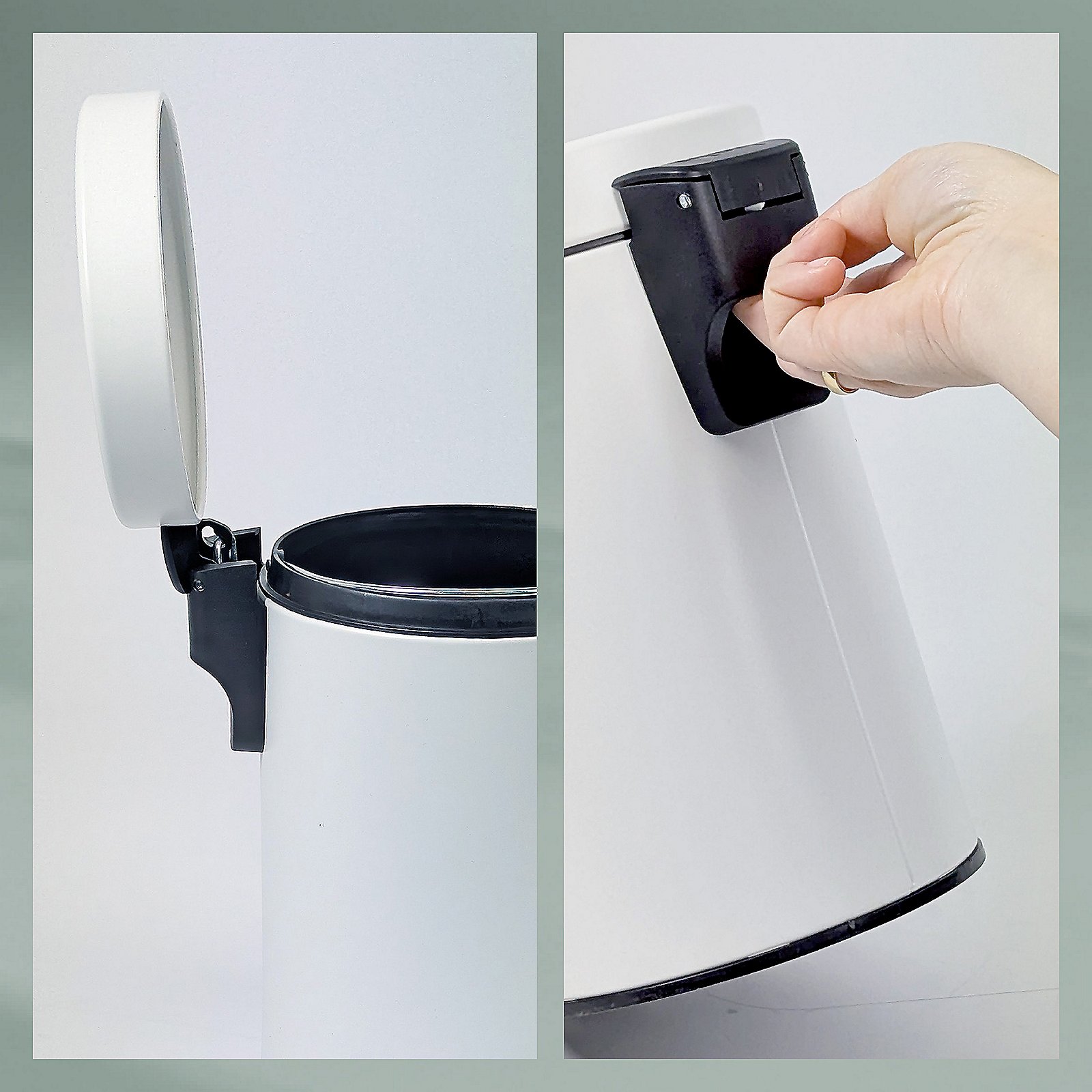 Kela Kosmetikeimer Monaco ROSE in Metall weiß 26cm 17cm 3l, can trash, pedal bin, white, plastic, lid