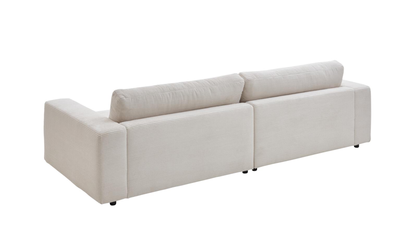 Candy 3-Sitzer SEVENTIES ca. 290x127cm in Stoff Cord snow, Couch, Mobiliar, Kissen, Dekoration für Zuhause