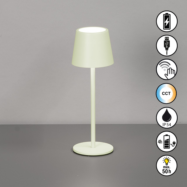 FH Lighting LED-Tischleuchte ROXI in Metall Mint-grün, Lampe, Lampenschirm