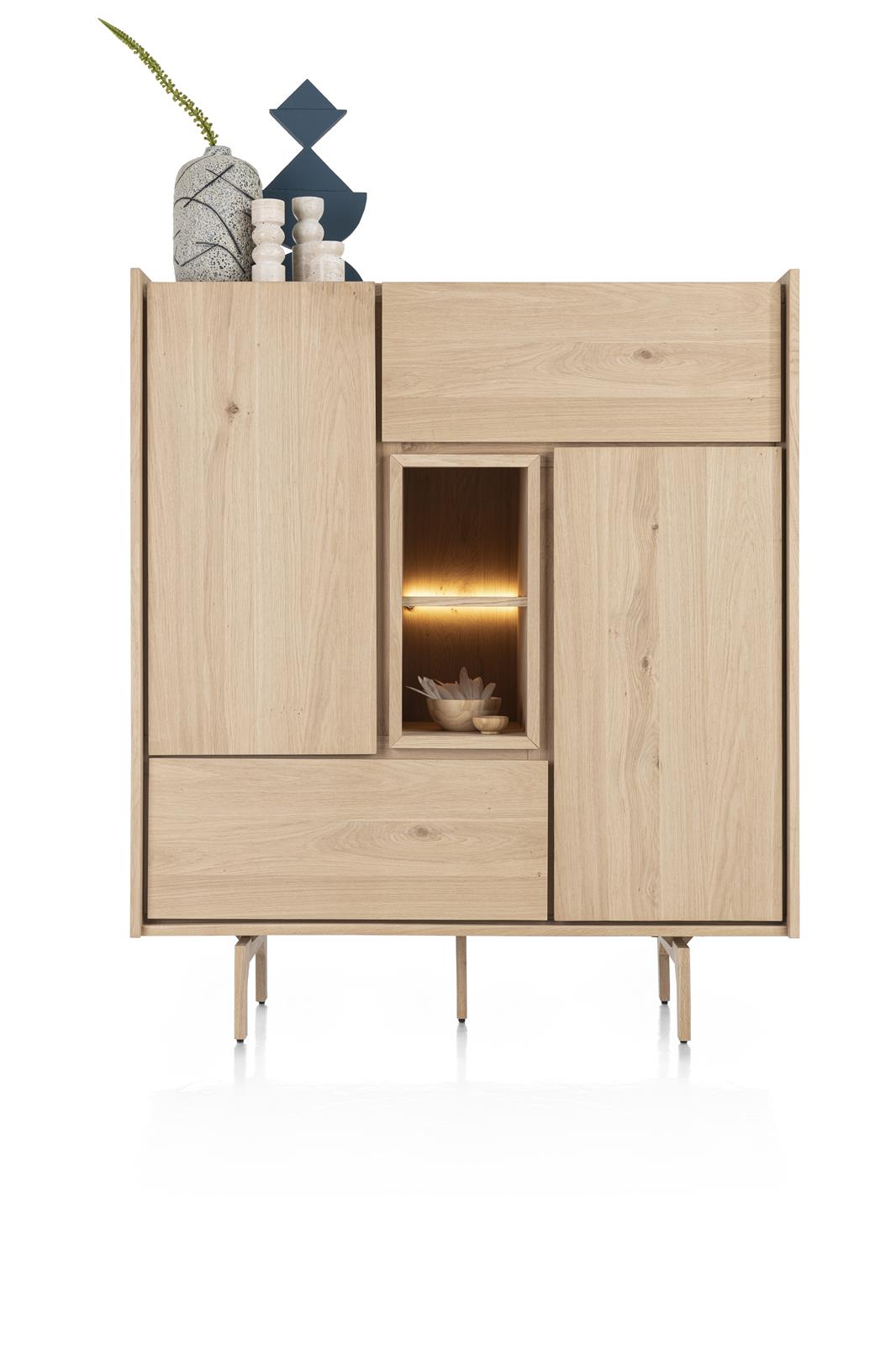 XOOON Highboard VALGARD ca. B120 H140 T45 cm in Eiche natur furniert