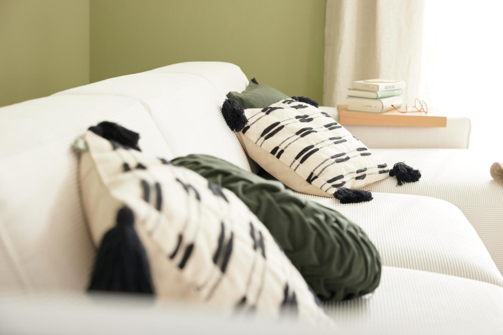 Roomio Kissenhülle NO. 9409 in Farbe schwarz, beige, Kissen, Dekoration für Zuhause, Couch, Decke