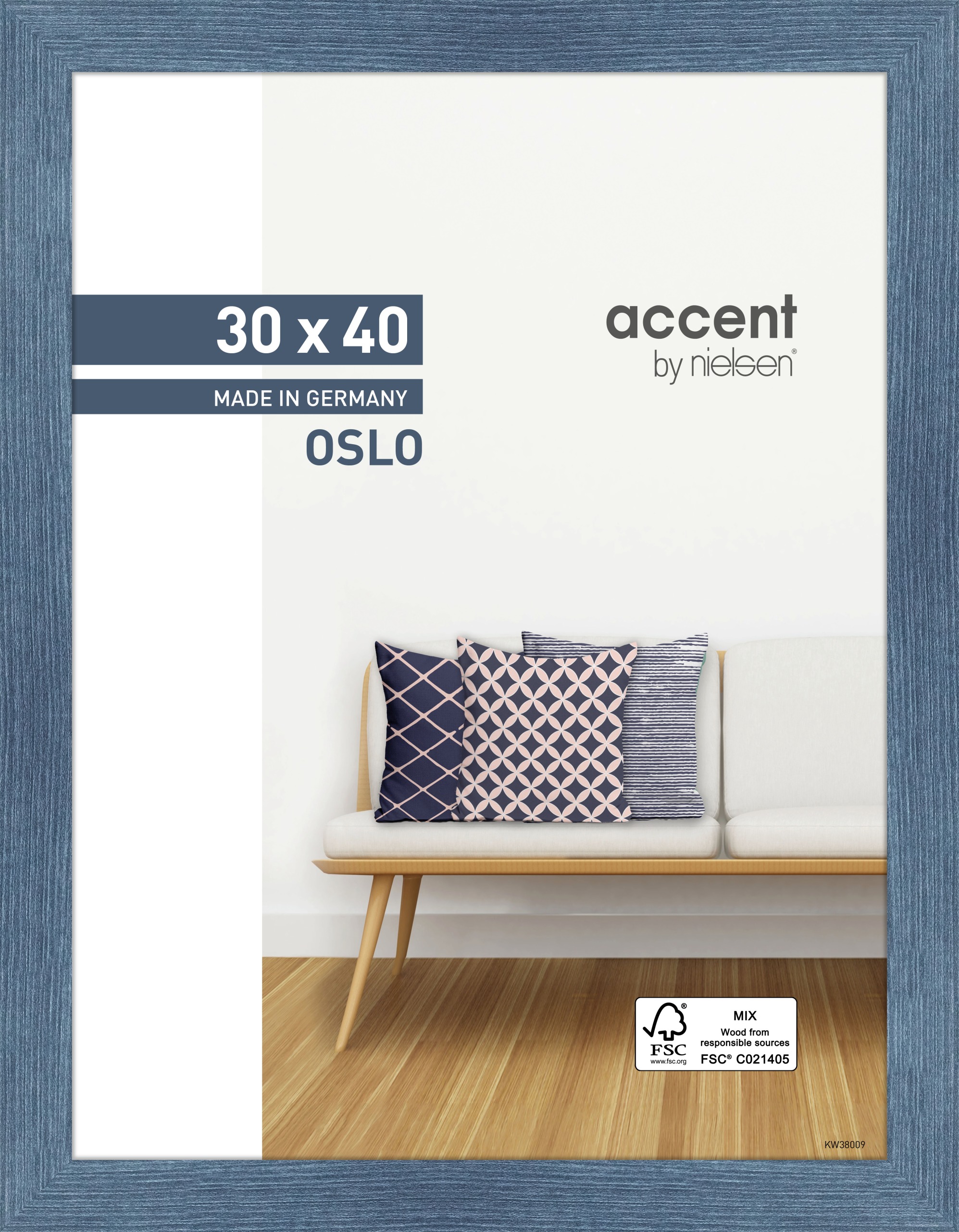 Bilderrahmen Oslo 30x40cm OSLO in Blau Accent by Nielsen Holz Bilderrahmen Oslo ca. 30x40cm in Farbe Blue
