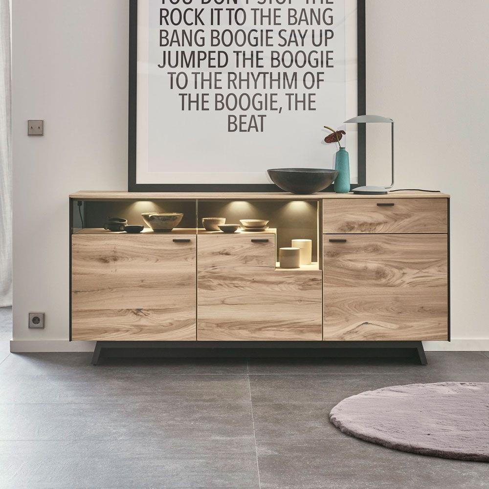 SCHÖNER WOHNEN-Kollektion Sideboard ANDRA, ca. 182 x 72 x 43 cm in Eiche rustico hell geölt