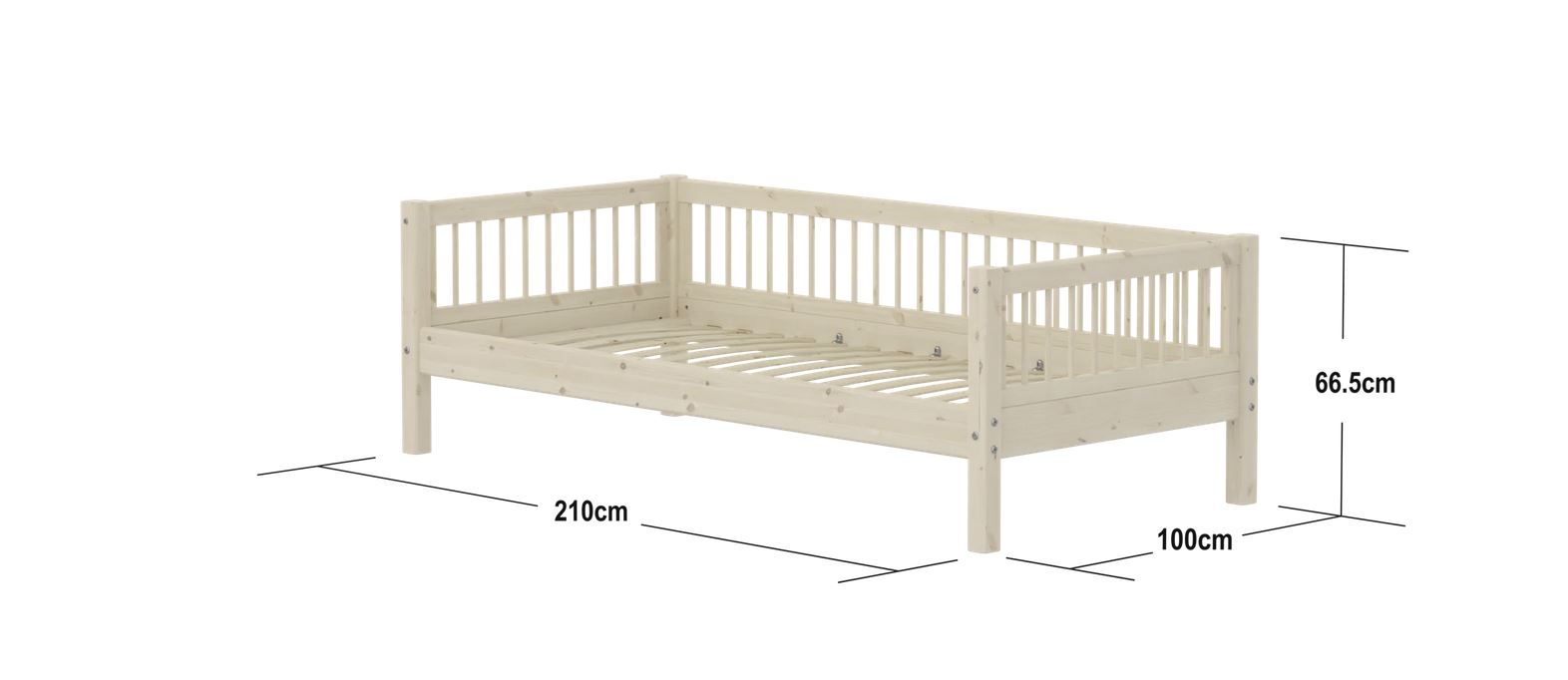 Flexa Einzelbett in weiß lasiert