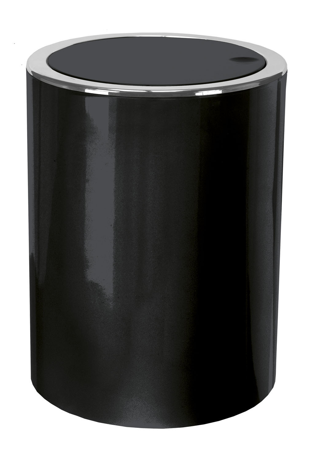 Kleine Wolke Kosmetikeimer CLAP 5 Liter in Farbe schwarz, schwarzer zylinder, Mülleimer, Abfallbehälter, edelstahlrand, hoher koffer