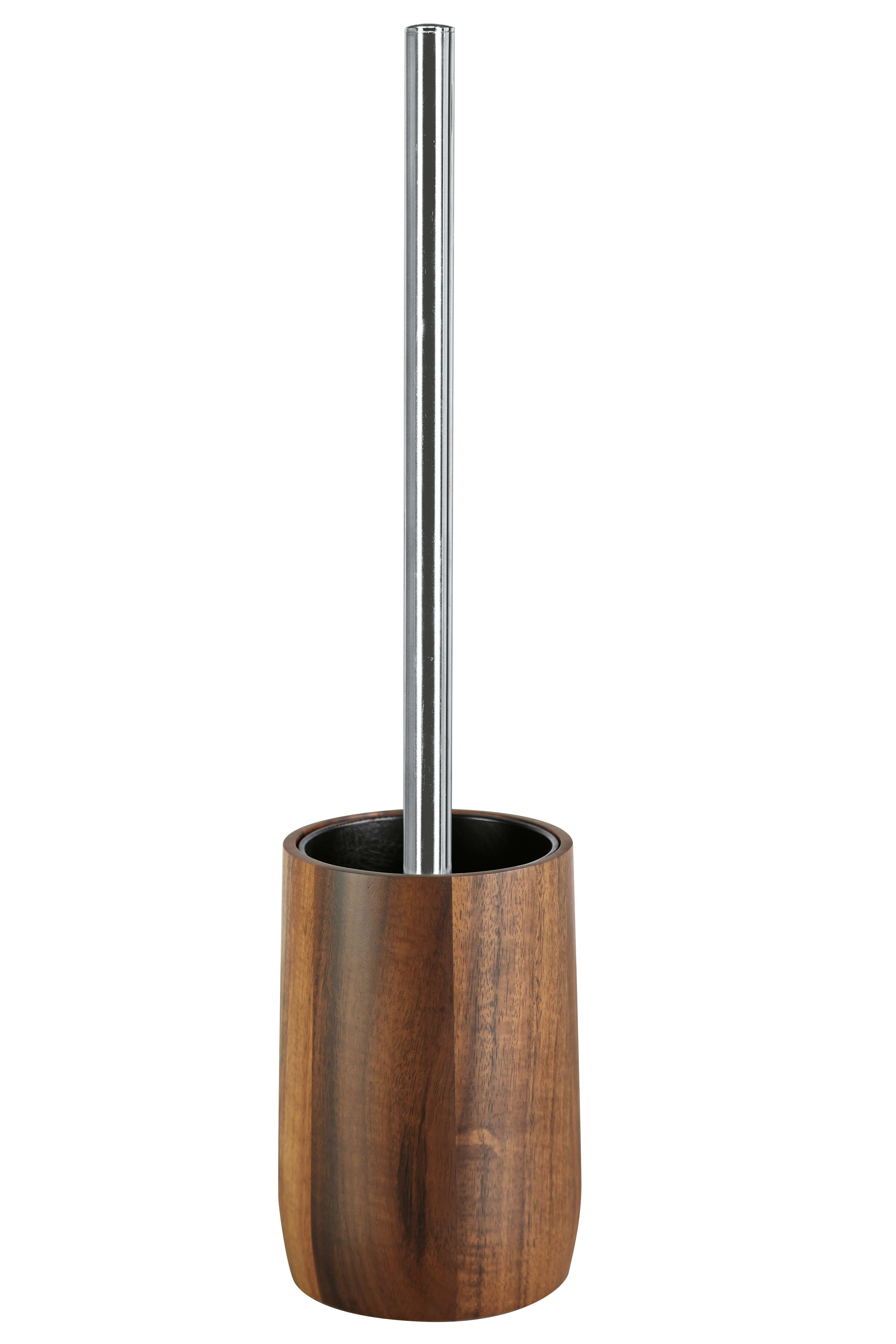 Kleine Wolke WC-Bürsten-Halter ACAIA ca. 10,5x10,5cm in Farbe Braun, Toilet brush, Holzgriff, Metallstab, Brauner Holz, Halterung