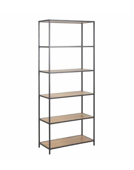 Bücherregal SEAFORD in natürlich Actona Regal SEAFORD in Wildeiche Nachbildung/Metall schwarz