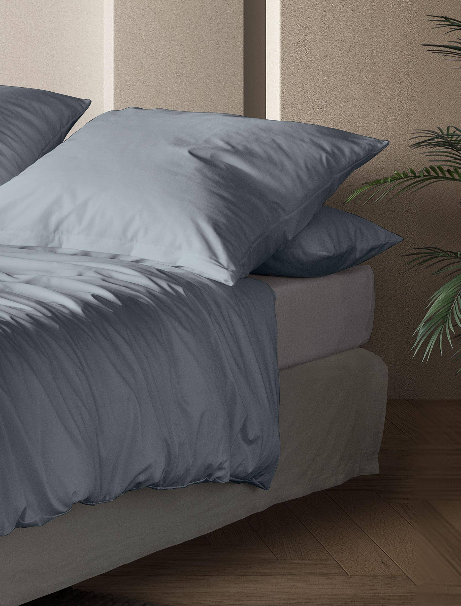 Irisette Mako-Satin Bettwäsche PARIS ca. 135x200cm in Farbe blau