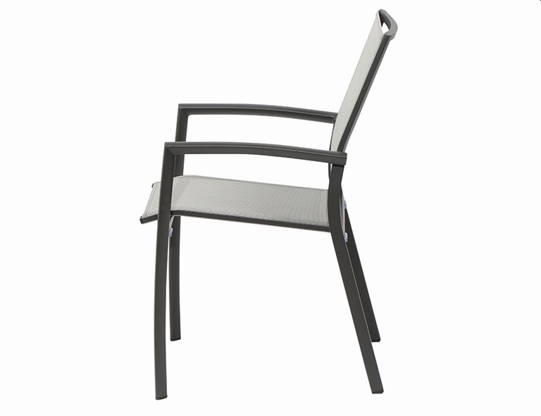 Siena Garden Stapelsessel VELIA ca.L61,5 H87 B56 cm in Ranotex Gewebe schwarz/grau Stapelsessel VELIA ca.L61,5 H87 B56 cm in Ranotex Gewebe schwarz/grau, Moebel, Stuhl