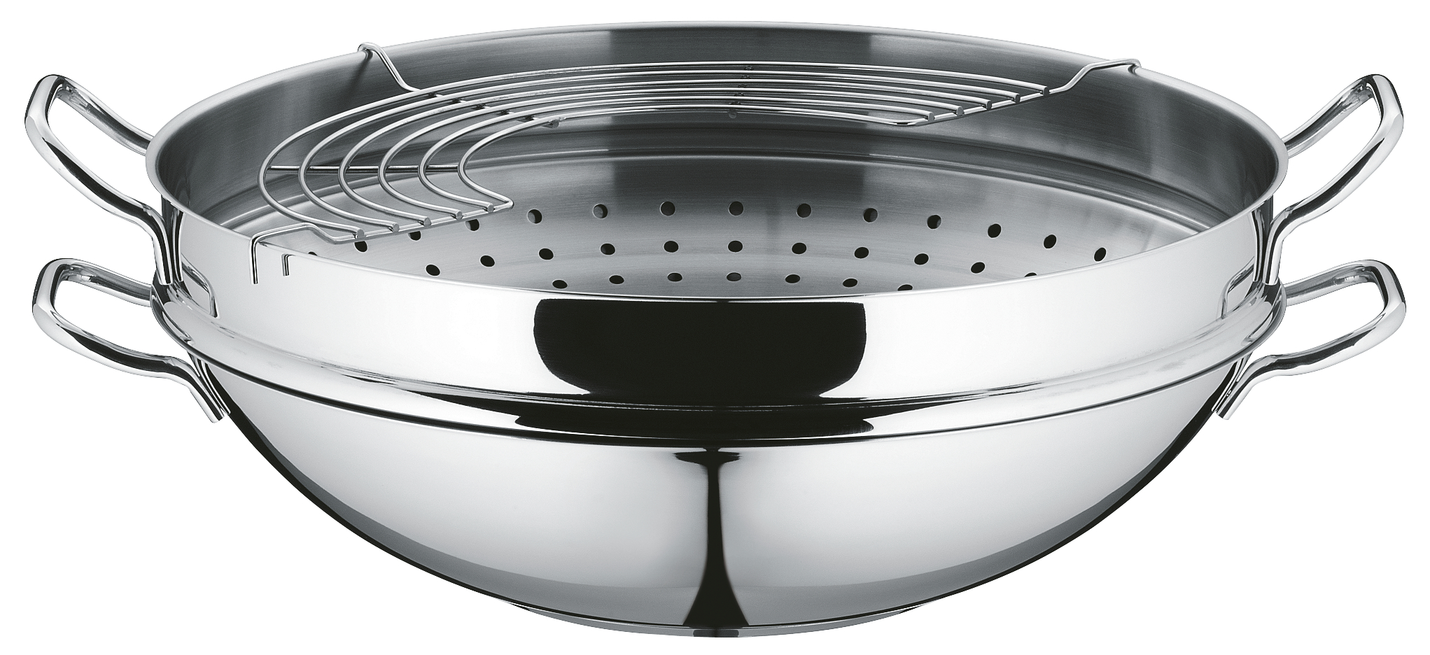 WMF Macao Wok-Set, 36 cm, 4-teilig in Edelstahl WMF Macao Wok-Set, 36 cm, 4-teilig in Edelstahl