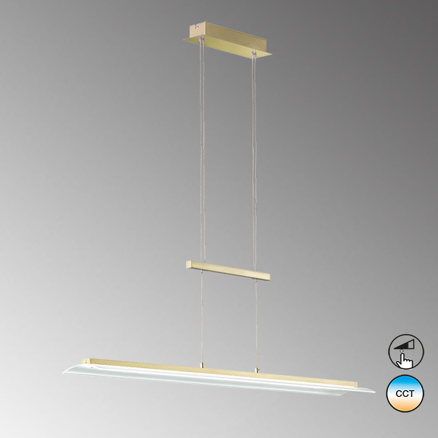 Fischer & Honsel LED-Pendelleuchte ROOF in Messing matt/Abdeckglas teilsatiniert Rand klar