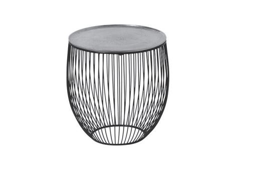 Beistelltisch RINARA Ø ca. 43 cm, Höhe ca. 42 cm in Farbe Silber, Schwarz