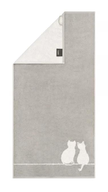 Cawö Handtuch 50x100 cm CUTE CATS in 76 platin/weiß