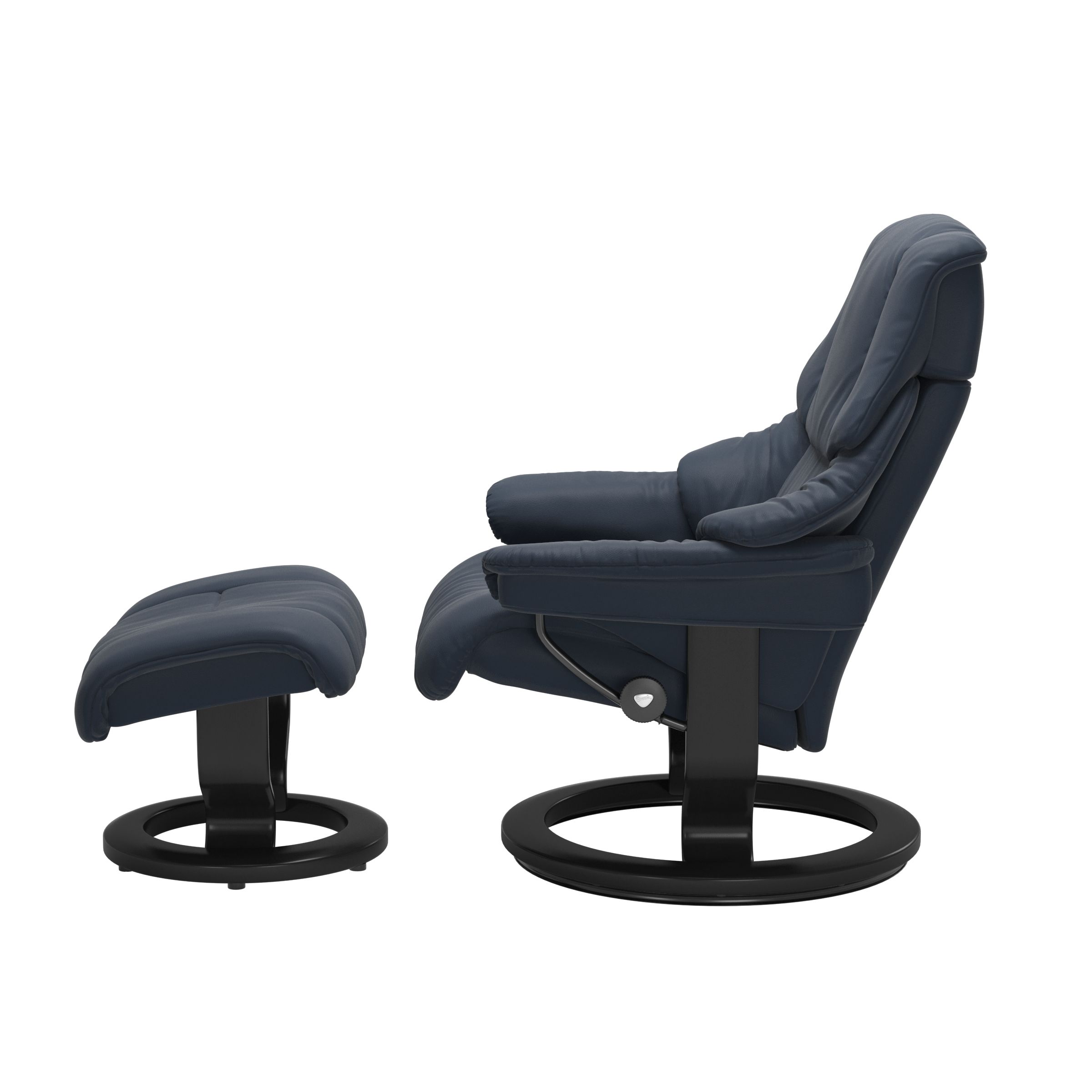 Stressless Sessel mit Hocker Reno Classic (S) in Leder Paloma Oxford blue