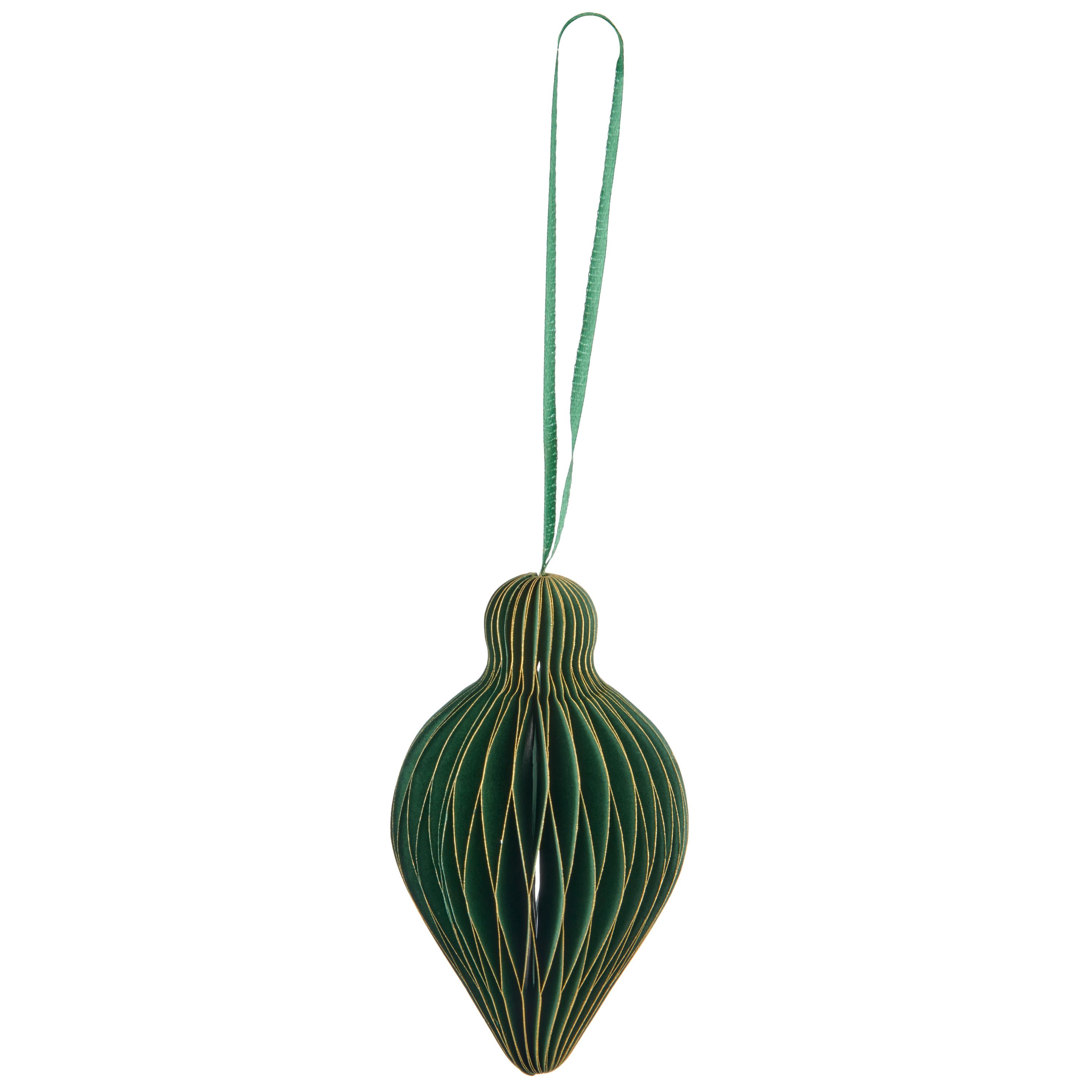 Gasper Papierhänger Ornament mit DÖRTE ca. H10 cm, D6 cm in 52 dunkelgrün Gasper Papierhänger Ornament mit DÖRTE ca. H10 cm, D6 cm in 52 dunkelgrün, Zubehor, Ornament